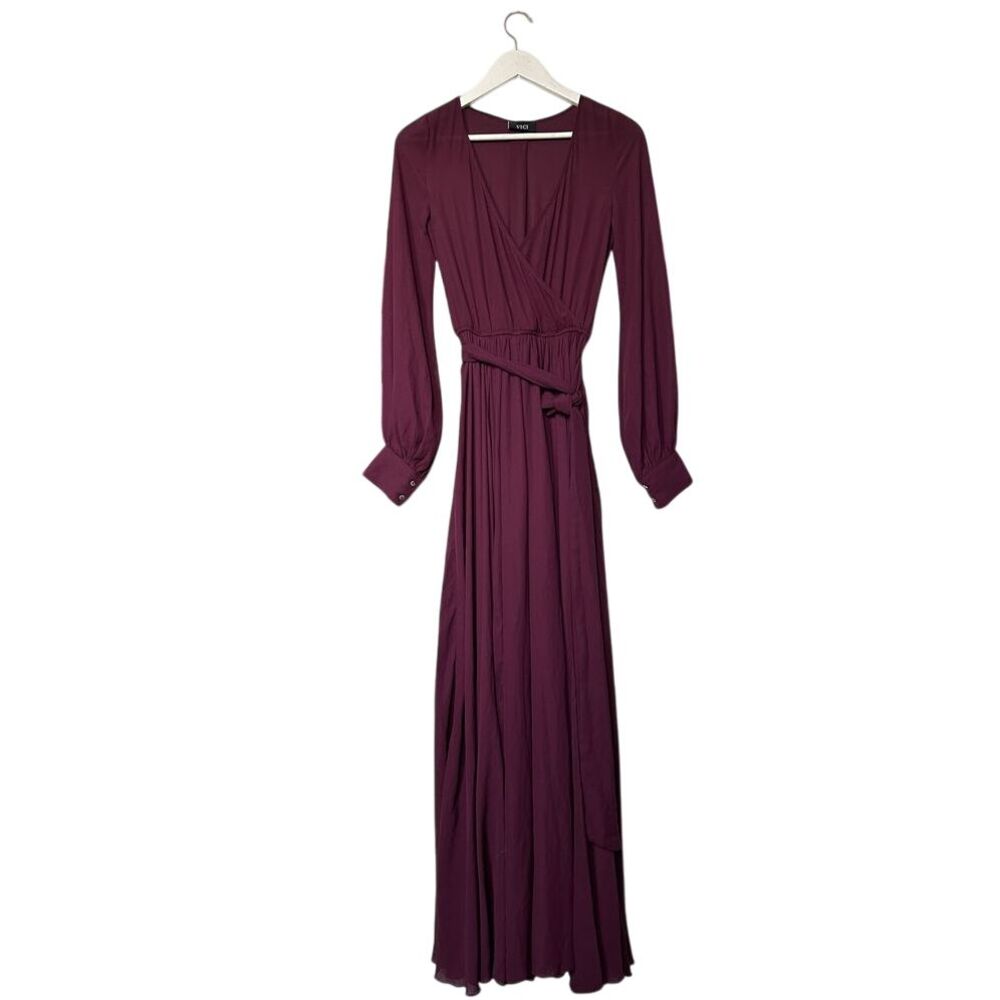 Vici Maxi Dress Womens S Faux Wrap Neck Double Slit Adjustable Belt Bridesmaid
